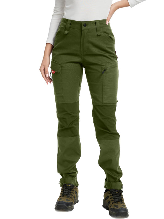 WORK IDEA Women's Hiking Trousers, Stretch Slim Fit, Water Resistant, for Outdoor Activities