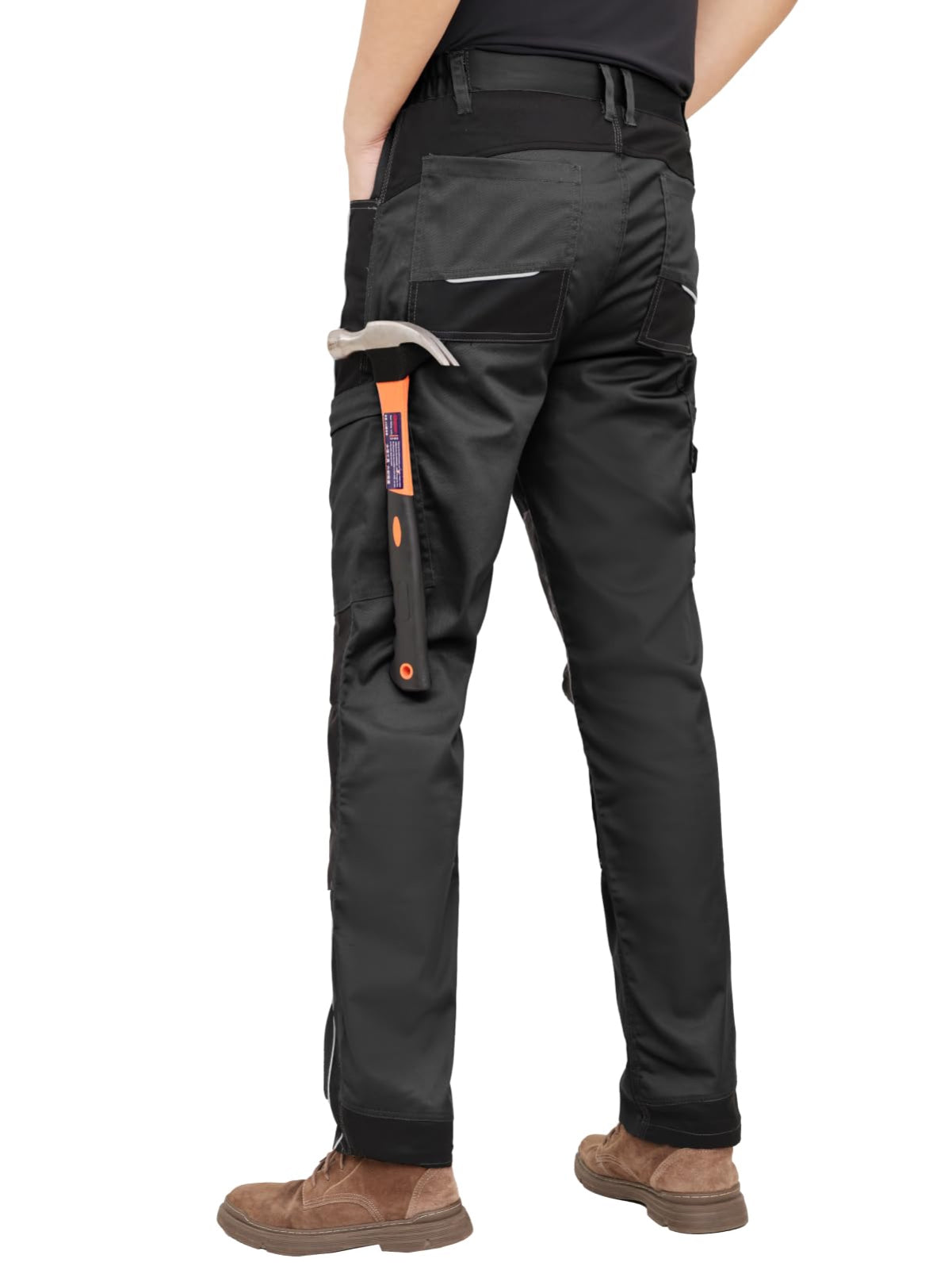 WORK IDEA Men's Stretch Work Trousers with Multiple Pockets and Tool Pockets