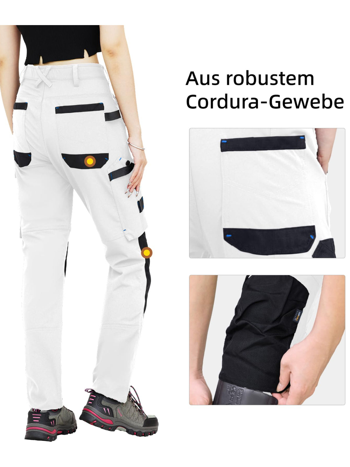 WORK IDEA Women's Slim-Fit Stretch Work Trousers: Cordura Fabric in Critical Areas, Heavy Duty, Elegant, Suitable for Highest Demands