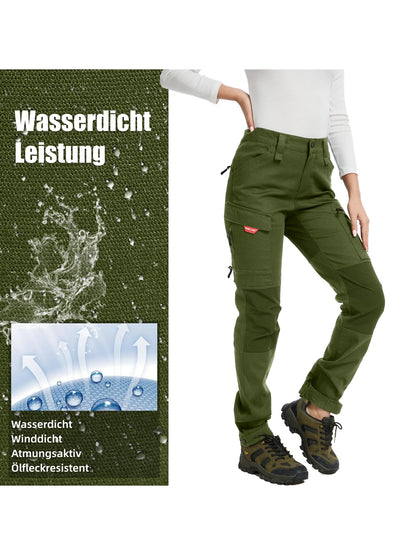 WORK IDEA Women's Hiking Trousers, Stretch Slim Fit, Water Resistant, for Outdoor Activities