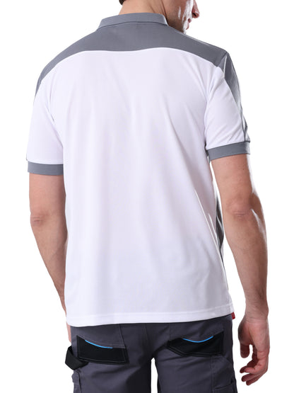 Work Idea Men's Short-Sleeved Polo Shirt with Contrast Colours, Functional Work Shirt for Work, Workshop and Leisure