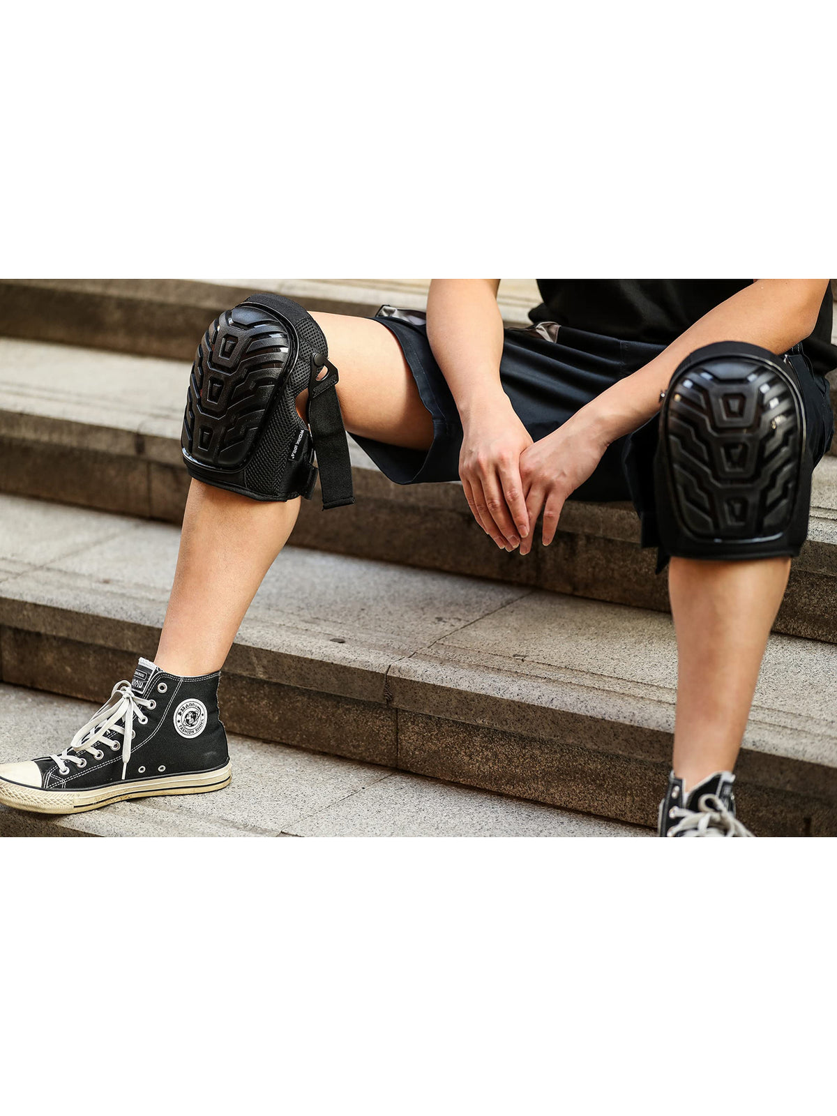 WORK IDEA - Professional gel knee pads for work, knee protection with premium foam, durable and highly elastic straps for quick closure
