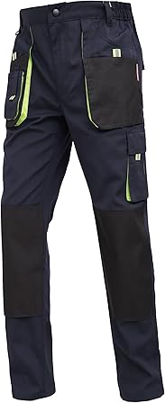 WORK IDEA Mens Work Trousers Oxford Knee Pockets Heavy Duty Canvas