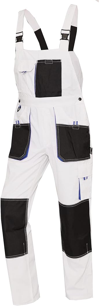 WORK IDEA Mens Work Dungarees Oxford Knee Pockets Durable Canvas