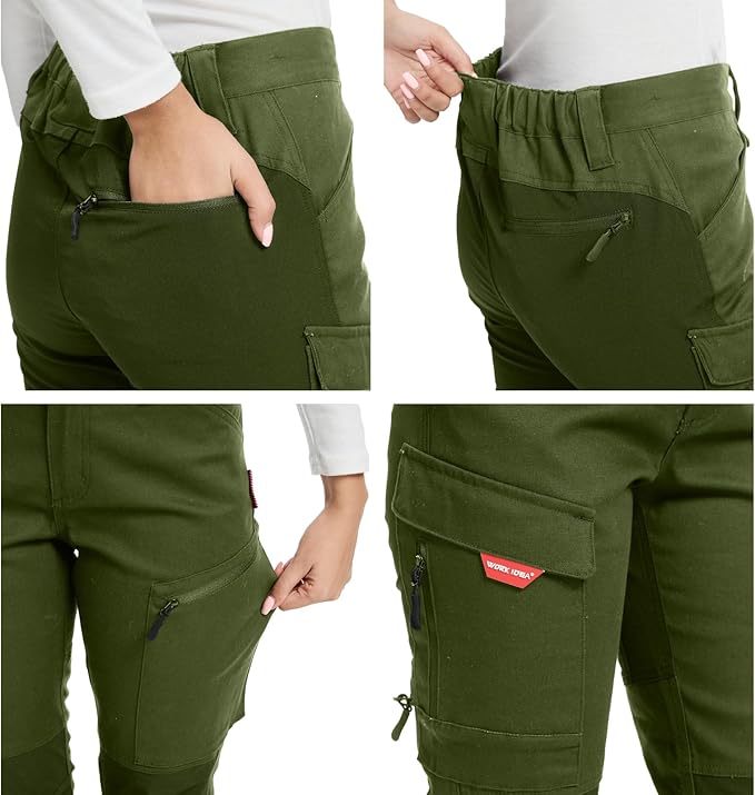 WORK IDEA Women's Hiking Trousers, Stretch Slim Fit, Water Resistant, Outdoor Hiking Trousers