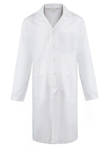 WORK IDEA Men's Women's Lab Coat, 100% Cotton, Laboratory Coat, Medical Coat, Doctor's Coat