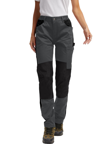 WORK IDEA Women's Work Trousers in Figure-Hugging Fit, Elastic and Lightweight, with Multiple Functional Pockets