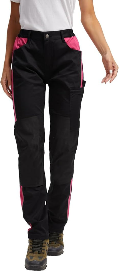 WORK IDEA Women's Work Trousers in Figure-Hugging Fit, Elastic and Lightweight, with Multiple Functional Pockets