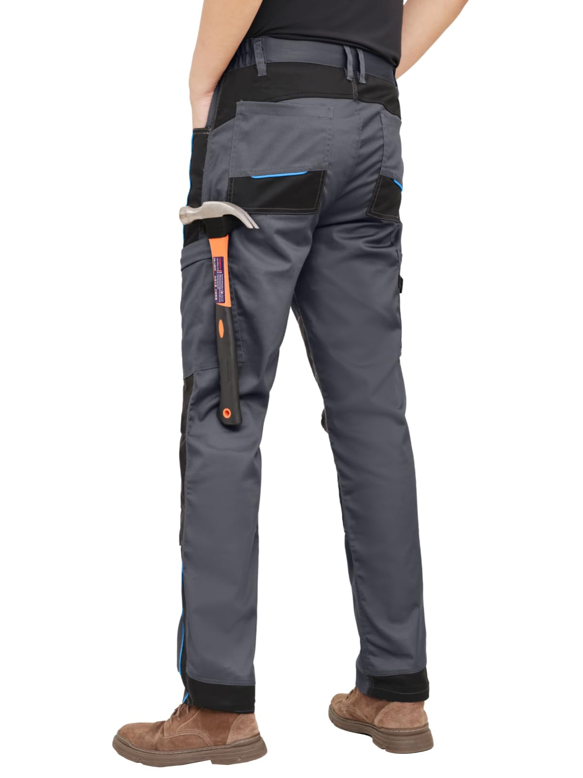WORK IDEA Men's Stretch Work Trousers with Multiple Pockets and Tool Pockets