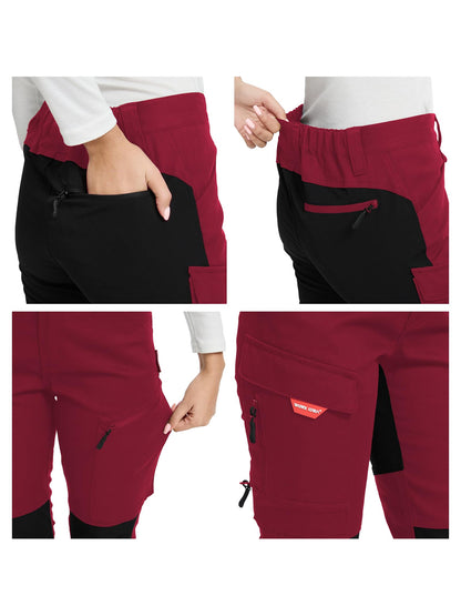 WORK IDEA Women's Hiking Trousers, Stretch Slim Fit, Water Resistant, for Outdoor Activities