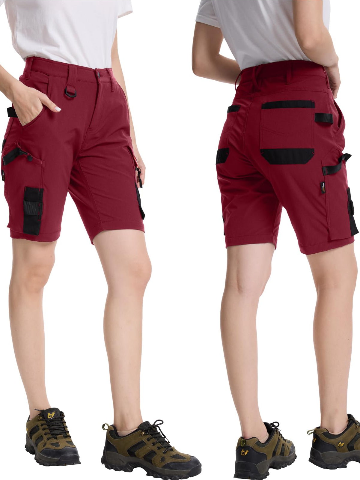 WORK IDEA Women's Slim Fit Stretch Work Shorts Durable Elegance for Highest