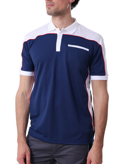 Work Idea Men's Short-Sleeved Polo Shirt with Contrast Colours, Functional Work Shirt for Work, Workshop and Leisure