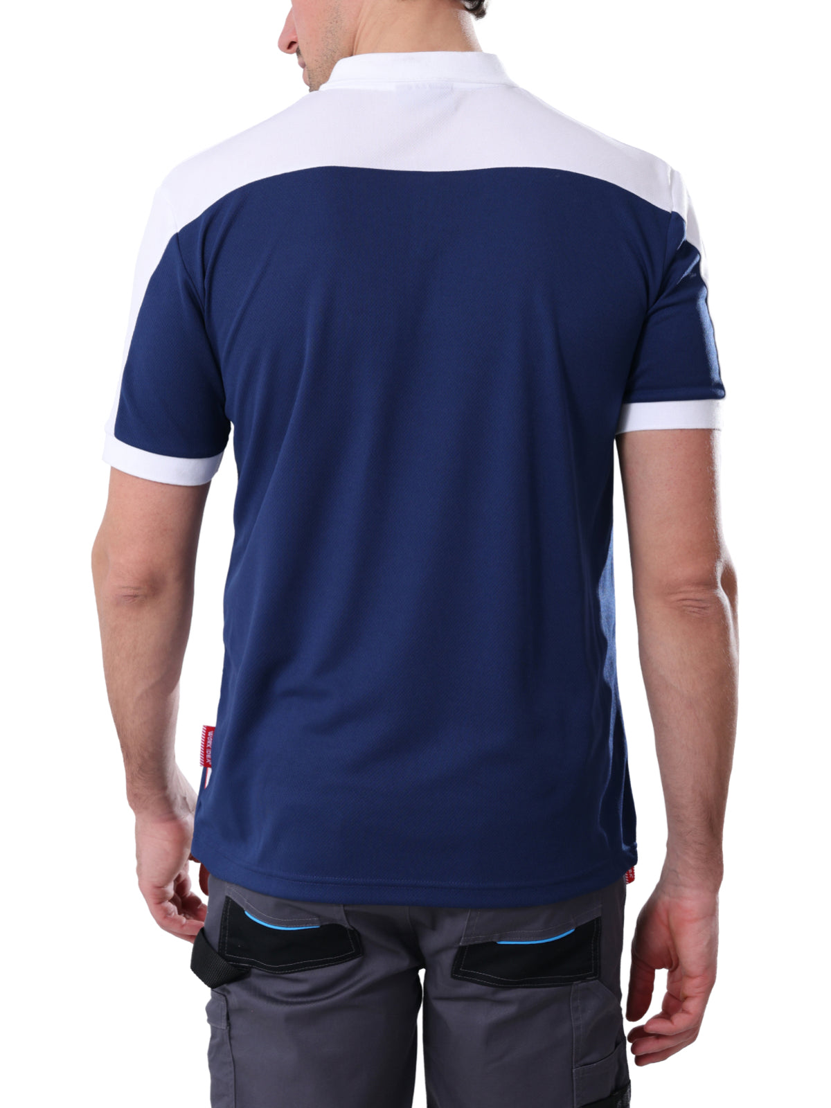 Work Idea Men's Short-Sleeved Polo Shirt with Contrast Colours, Functional Work Shirt for Work, Workshop and Leisure