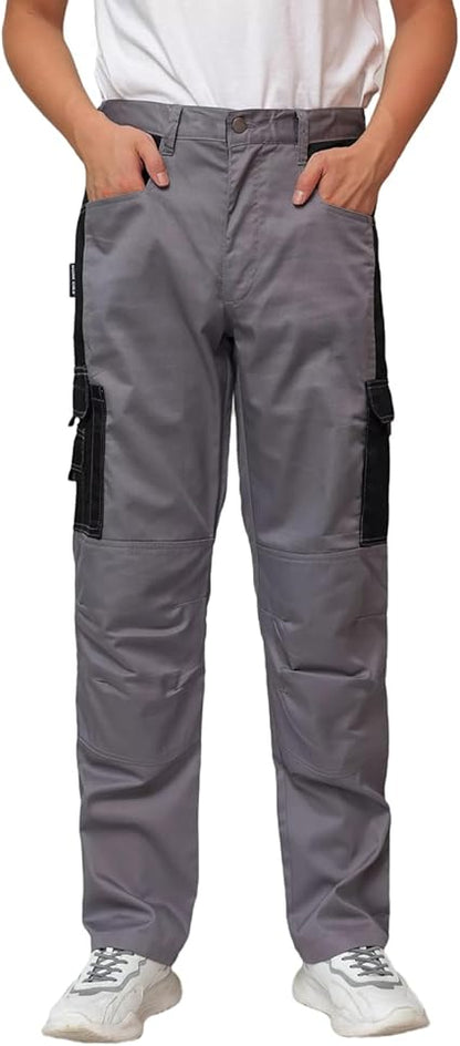 WORK IDEA Mens Work Trousers - Camouflage Trousers Mens Cargo Trousers with Inside Knee Pockets