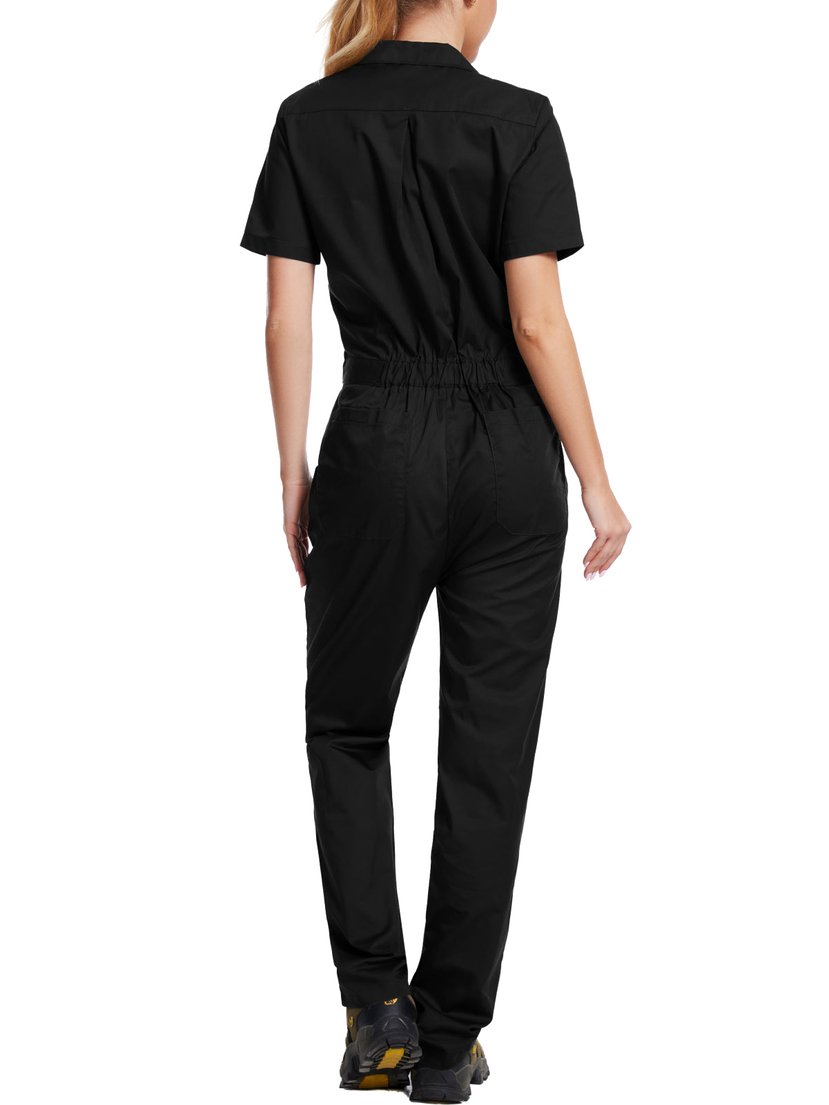 WORK IDEA Damen-Kurzarm-Overall – Leichter Overall mit Knopfverschluss aus Baumwollmischstoff für die Arbeit