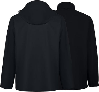 WORK IDEA Men's 3-in-1 Waterproof Breathable Windproof Jacket with Hood and Fleece Inner Jacket - Functional Jacket for Hiking, Cycling, Camping and Outdoor Activities