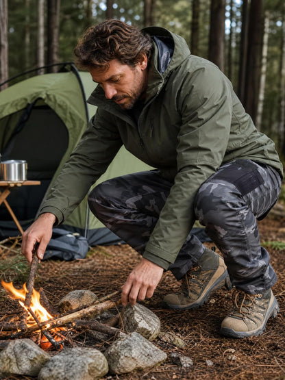 WORK IDEA Mens Work Trousers - Camouflage Trousers Mens Cargo Trousers with Inside Knee Pockets
