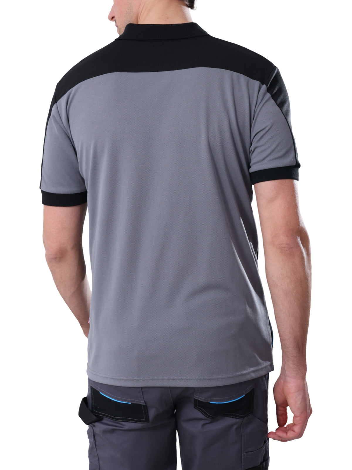Work Idea Men's Short-Sleeved Polo Shirt with Contrast Colours, Functional Work Shirt for Work, Workshop and Leisure