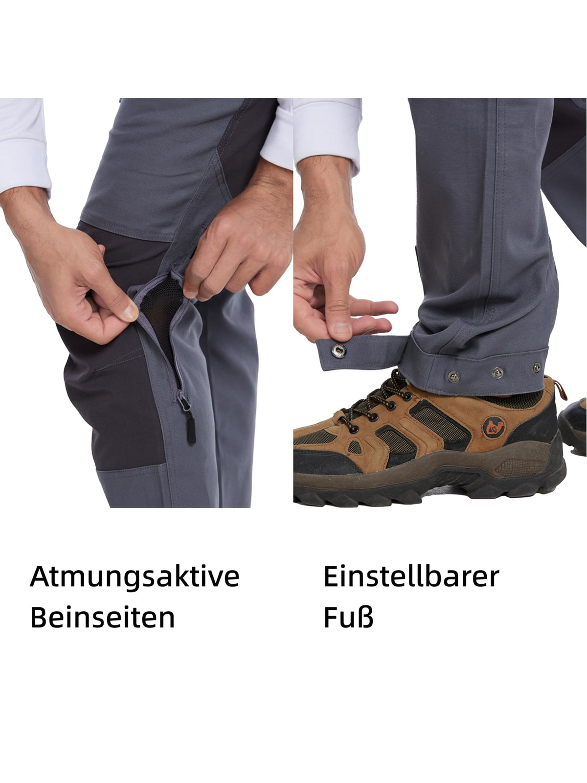 WORK IDEA Women's Hiking Trousers, Stretch Slim Fit, Water Resistant, for Outdoor Activities