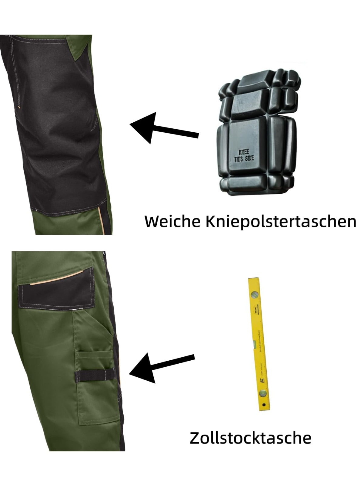 WORK IDEA Men's Stretch Work Trousers with Multiple Pockets and Tool Pockets