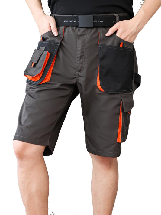 WORK IDEA Men's Stretch Work Shorts with Numerous Pockets and Tool Pockets