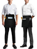 WORK IDEA Set of 3 apron with 3 pockets, front tie apron, waiter's apron, bistro apron, cooking apron, baking apron for restaurant, bar