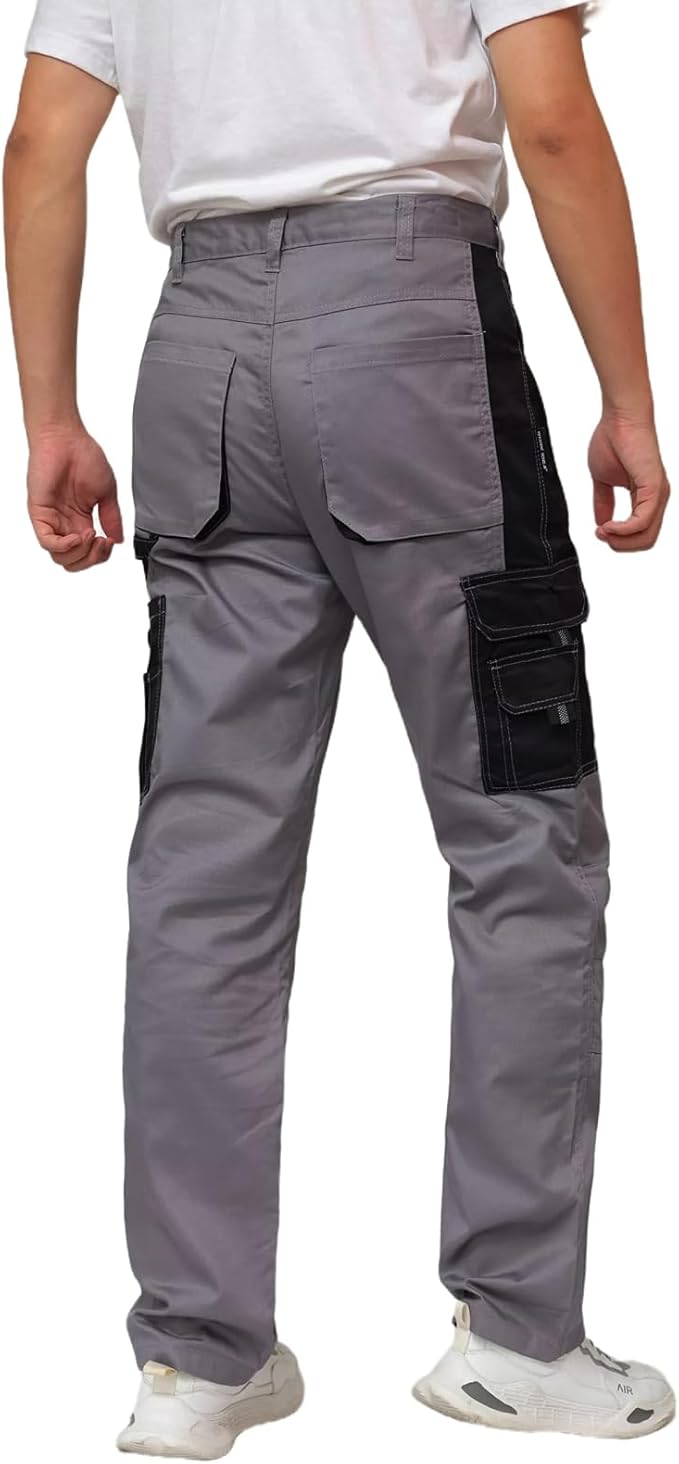 WORK IDEA Mens Work Trousers - Camouflage Trousers Mens Cargo Trousers with Inside Knee Pockets