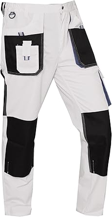 WORK IDEA Mens Work Trousers Oxford Knee Pockets Heavy Duty Canvas