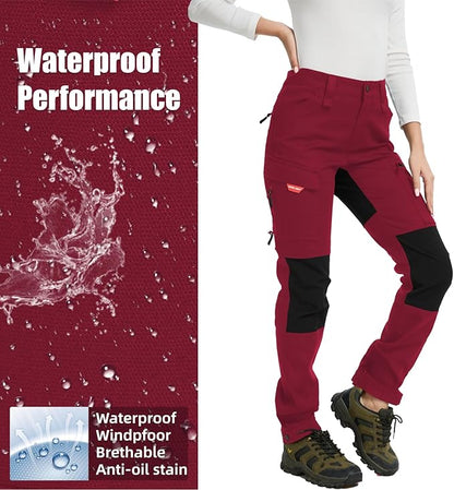 WORK IDEA Women's Hiking Trousers, Stretch Slim Fit, Water Resistant, Outdoor Hiking Trousers