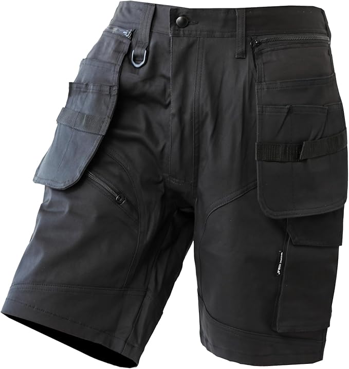 WORK IDEA Builder Work Shorts for Men - Durable Summer Combat Shorts - Multi Pocket Detachable Flight Pocket Shorts