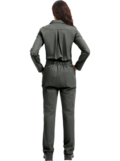 ARBEITSIDEALE Damen-Langarm-Overalls – 100% baumwollene Arbeitsoverall mit bewegungsfreundlichem Rücken (Action Back) und Utility-Taschen mit Hakenverschluss