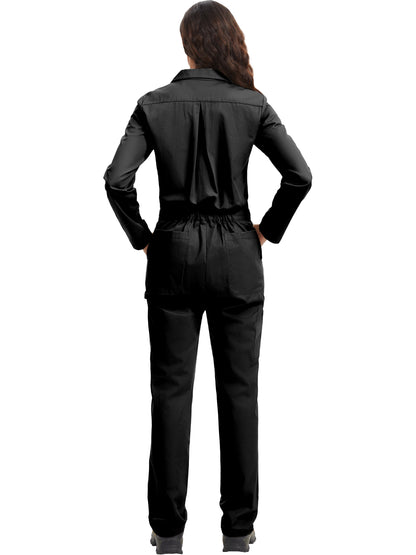 ARBEITSIDEALE Damen-Langarm-Overalls – 100% baumwollene Arbeitsoverall mit bewegungsfreundlichem Rücken (Action Back) und Utility-Taschen mit Hakenverschluss