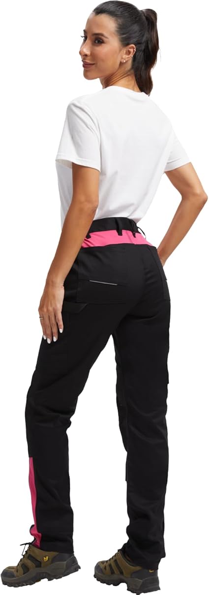 WORK IDEA Women's Work Trousers in Figure-Hugging Fit, Elastic and Lightweight, with Multiple Functional Pockets