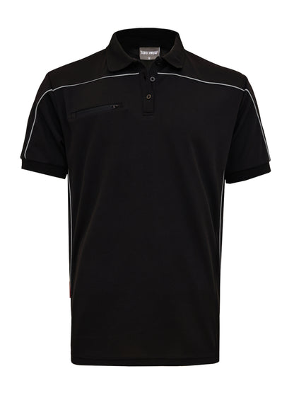 Work Idea Men's Short-Sleeved Polo Shirt with Contrast Colours, Functional Work Shirt for Work, Workshop and Leisure