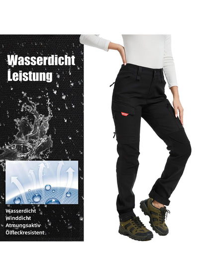 WORK IDEA Women's Hiking Trousers, Stretch Slim Fit, Water Resistant, for Outdoor Activities