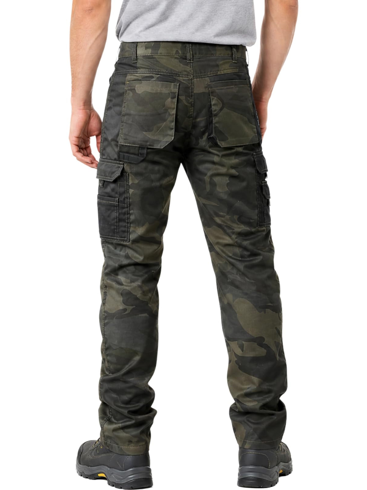 WORK IDEA Mens Work Trousers - Camouflage Trousers Mens Cargo Trousers with Inside Knee Pockets