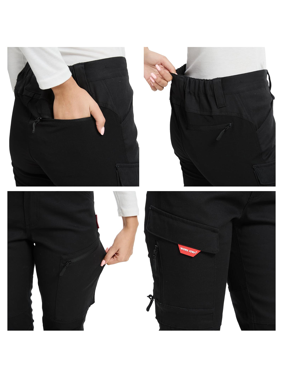 WORK IDEA Women's Hiking Trousers, Stretch Slim Fit, Water Resistant, Outdoor Hiking Trousers