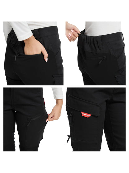 WORK IDEA Women's Hiking Trousers, Stretch Slim Fit, Water Resistant, for Outdoor Activities