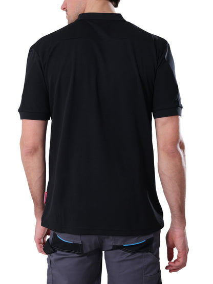 Work Idea Men's Short-Sleeved Polo Shirt with Contrast Colours, Functional Work Shirt for Work, Workshop and Leisure