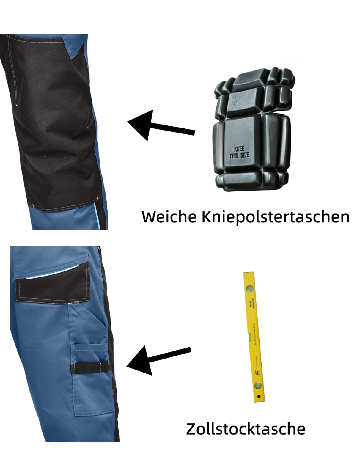 WORK IDEA Men's Stretch Work Trousers with Multiple Pockets and Tool Pockets