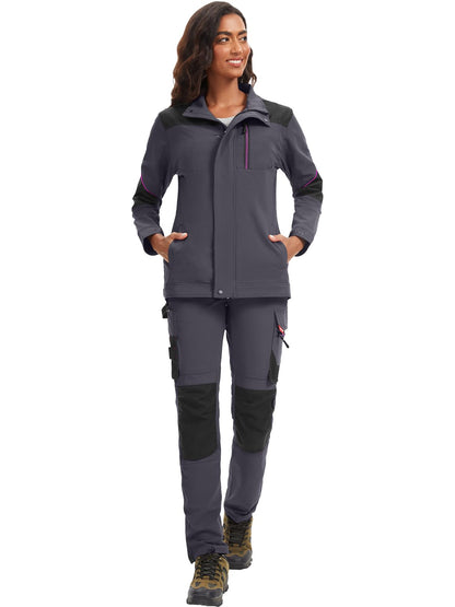 ARBEITSIDEALE Damen-Langarm-Overalls – 100% baumwollene Arbeitsoverall mit bewegungsfreundlichem Rücken (Action Back) und Utility-Taschen mit Hakenverschluss