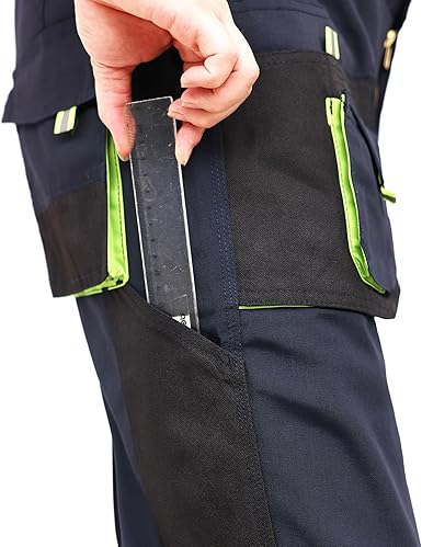 WORK IDEA Mens Work Trousers Oxford Knee Pockets Heavy Duty Canvas