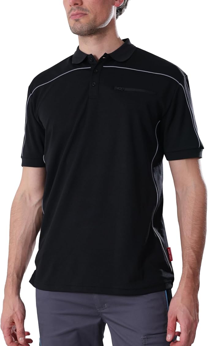 Men's Polo Shirt Work Short Sleeve Work Shirt 100% Polyester with Contrast Colours