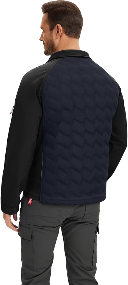 WORK IDEA Hybrid Waterproof Thermal Insulation Running Men's Jacket for Outdoor and Running with Contrast Colours