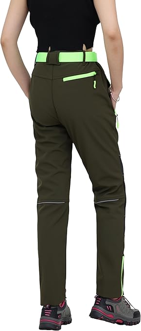 WORK IDEA Women's Outdoor Trousers for Demanding Hikes, Waterproof Material, Elastic Fit, Winter Warmth, Contrast Colour Zippers and More