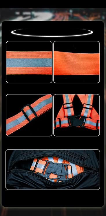WORK IDEA Pack of 2 High Visibility Vest, Reflective Vest Certificate, Adjustable Vest for Cycling, Running, Hiking or Outdoor Use