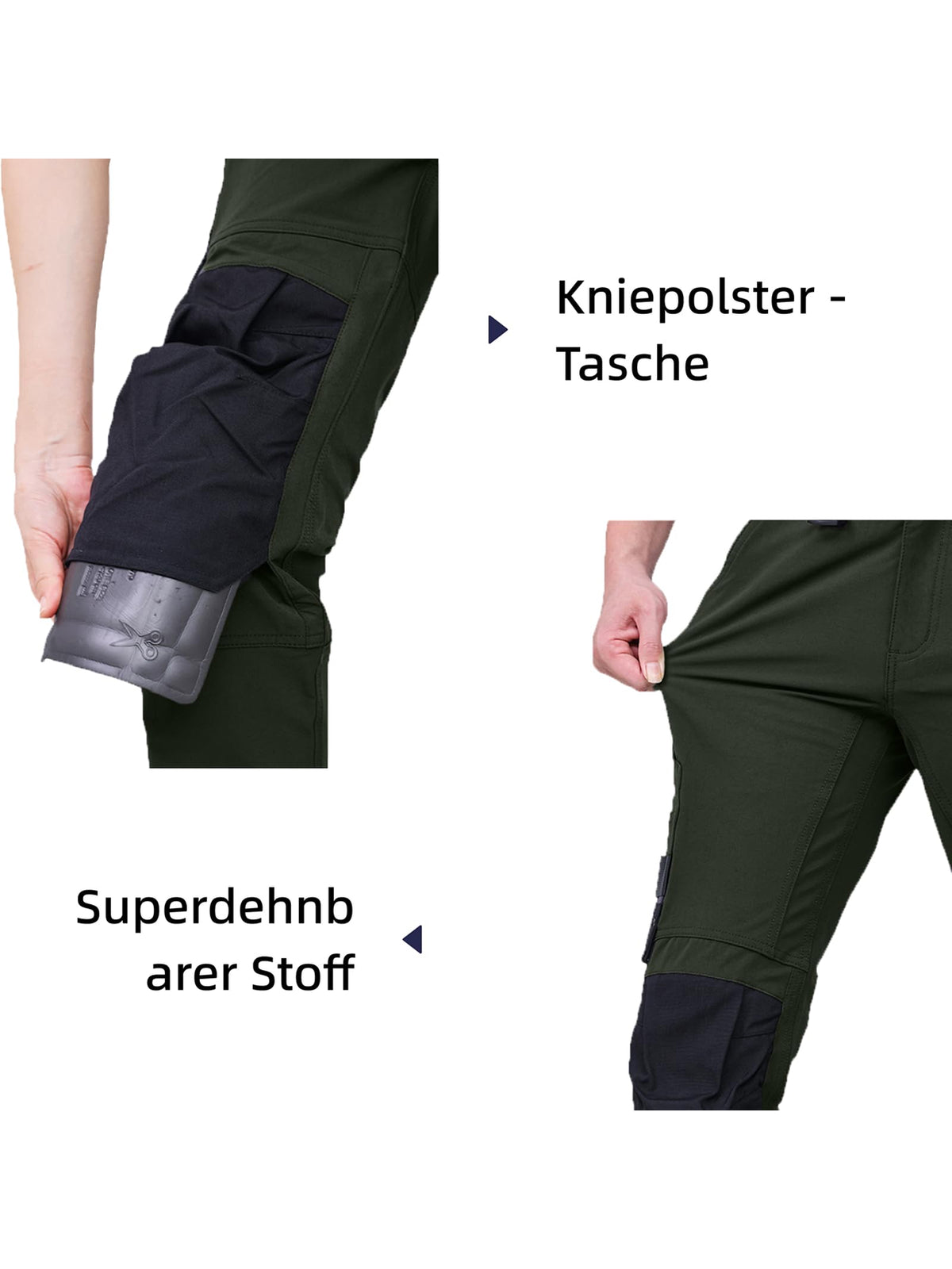 WORK IDEA Women's Slim-Fit Stretch Work Trousers: Cordura Fabric in Critical Areas, Heavy Duty, Elegant, Suitable for Highest Demands