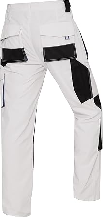 WORK IDEA Mens Work Trousers Oxford Knee Pockets Heavy Duty Canvas