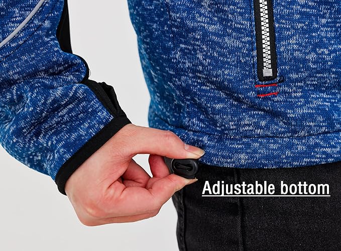 WORK IDEA Men's Knitted Fleece Jacket, Fleece Cardigan, Breathable Outdoor Fleece Jackets for Men, Warm and Lightweight Knitted Fleece Jacket with Zip