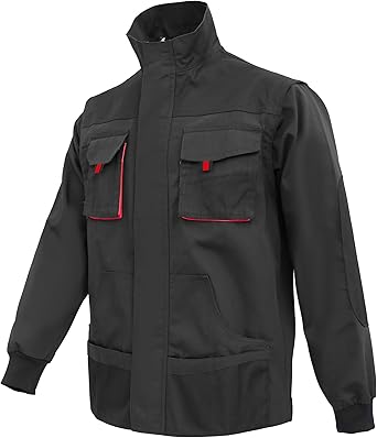 WORK IDEA Mens Multi Pocket Heavy Duty Canvas Work Jacket